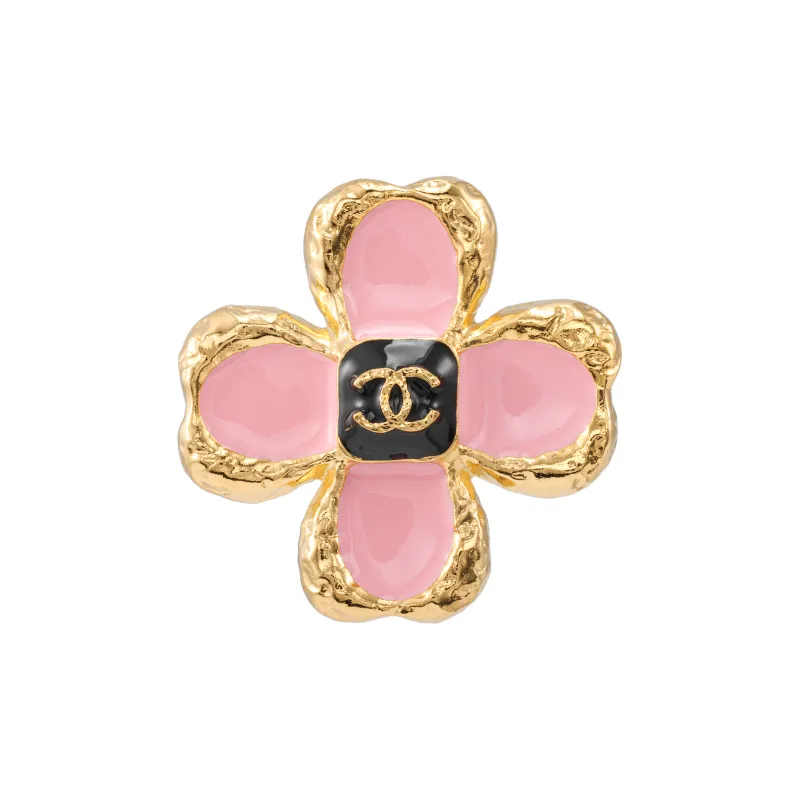 CHANEL Metal Stud Earrings Women's Pink-1