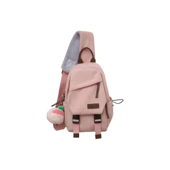 FAMAN Corduroy Fabric Sling Bag Regular Women's Black/White/Light Yellow/Light Green/Pink