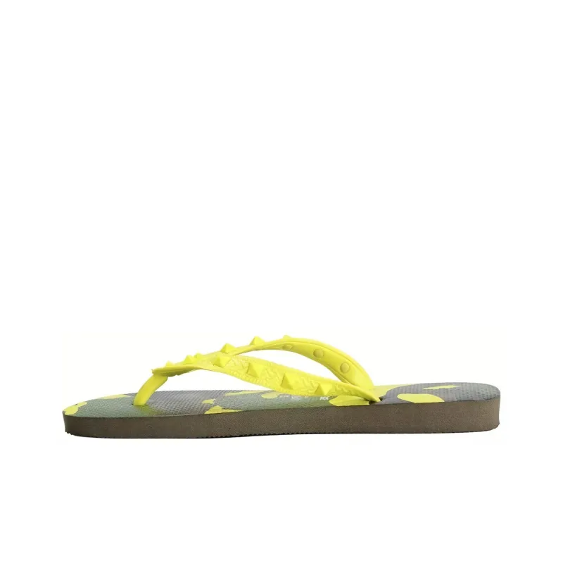 Valentino Open Flip Flops Women's Yellow-0
