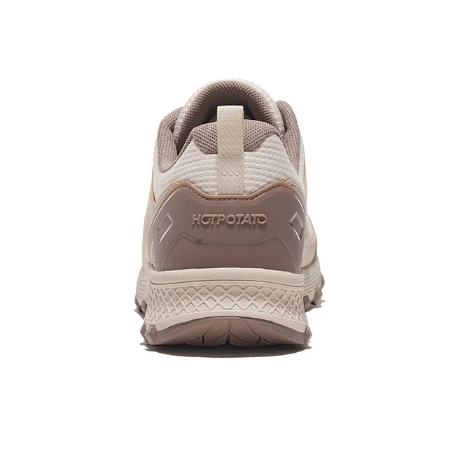 HOT POTATO Cushioning Support Lightweight Breathable Slip Resistant Low Top Hiking Trekking Shoes Unisex Beige Brown-3