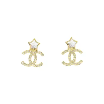 CHANEL Metal Stud Earrings Women's Gold