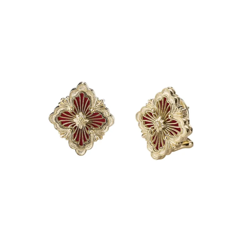 BUCCELLATI 18K Gold Stud Earrings Women's Red-0
