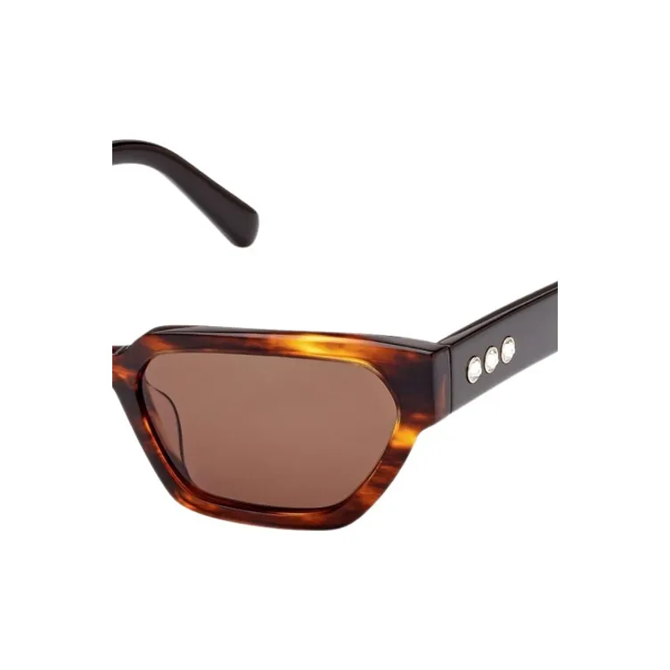 Swarovski Acetate Irregular Shape Sunglasses Unisex Tortoiseshell-2