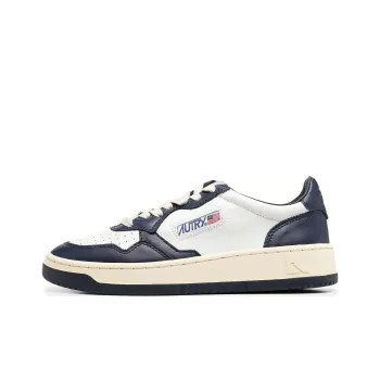 AUTRY Medalist Leather Low White Navy Women's