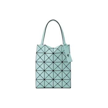 ISSEY MIYAKE Lucent Boxy Nylon Artificial Leather Small Square Bag, Tote Bag, Handbag Women's Cream Green