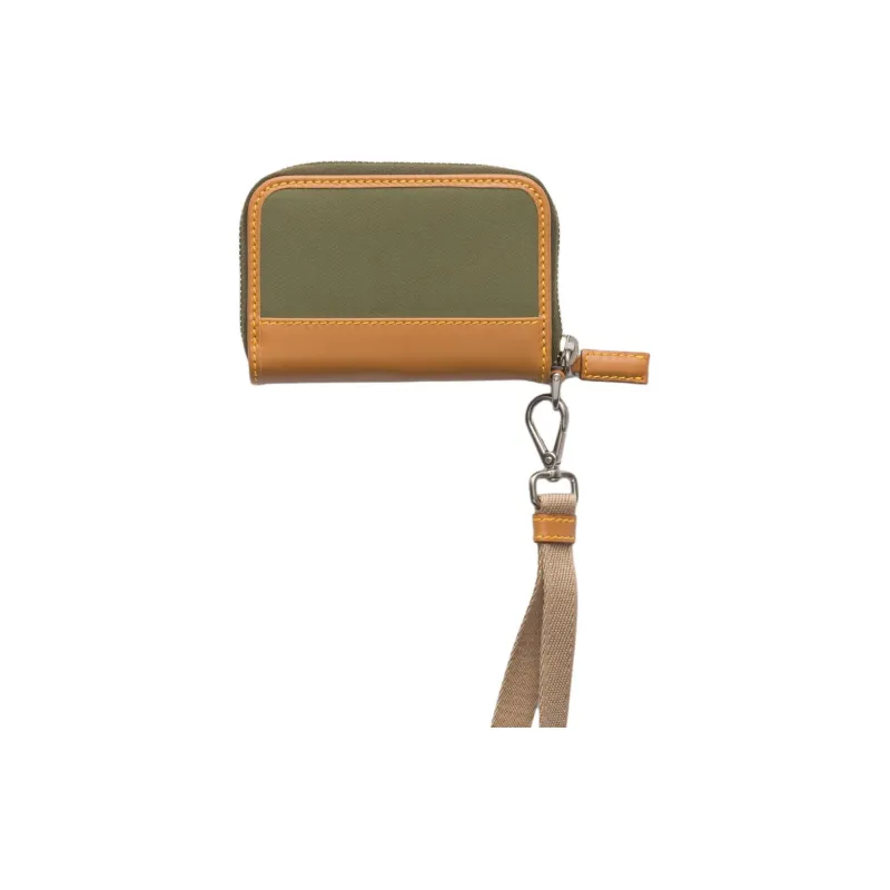 PRADA Recycled Nylon Coin Purse Men's Army Green & Caramel-1