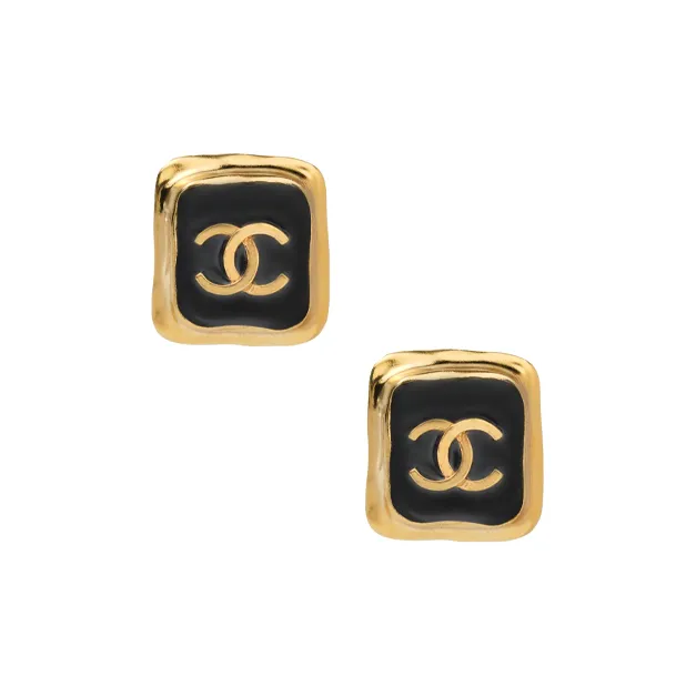 CHANEL Metal Stud Earrings Women's-0