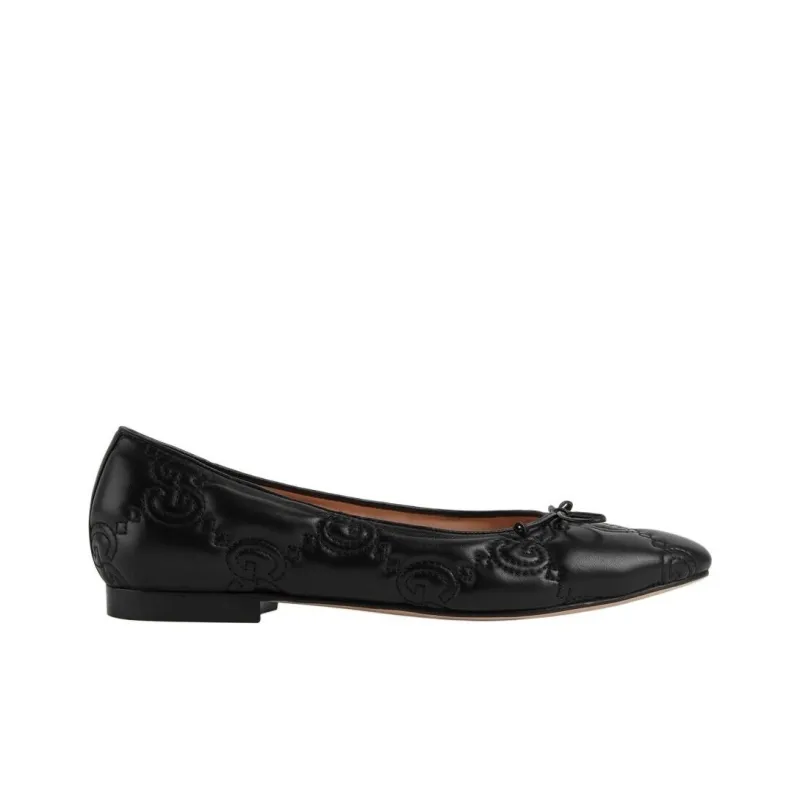 GUCCI GG Matelassé Casual Single Shoes Women's Black-1