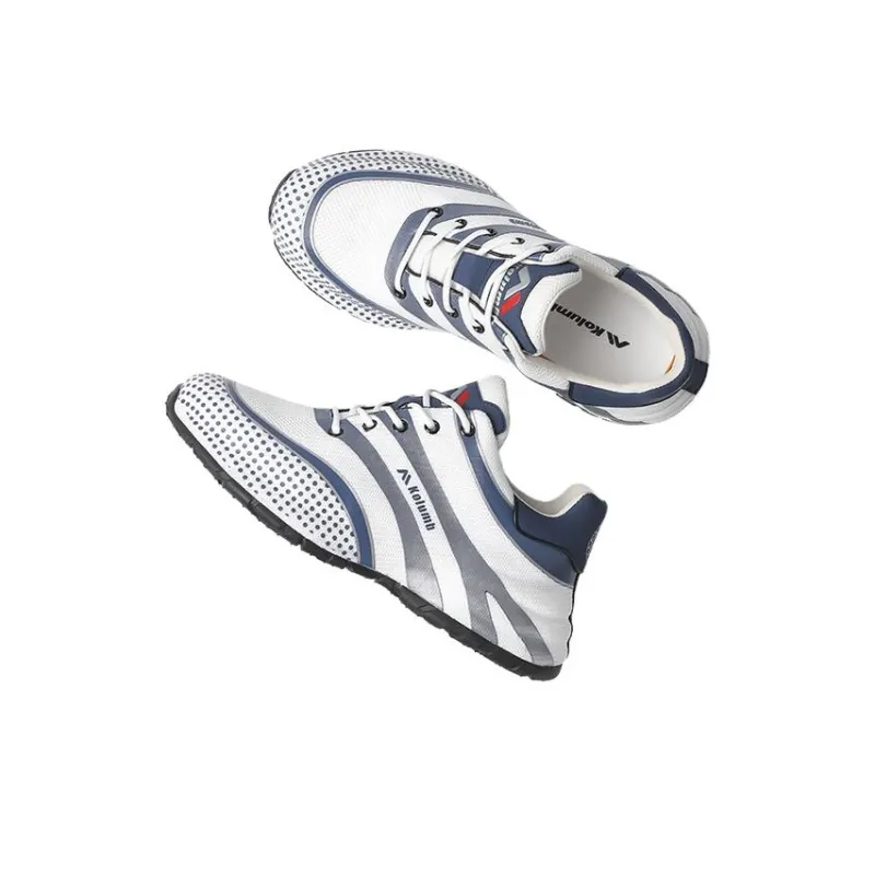 KOLUMB KOLUMB Cushioning Anti Slip Wear Resistant Breathable Moisture Wicking Low Top Casual Shoes Men's White Blue-2