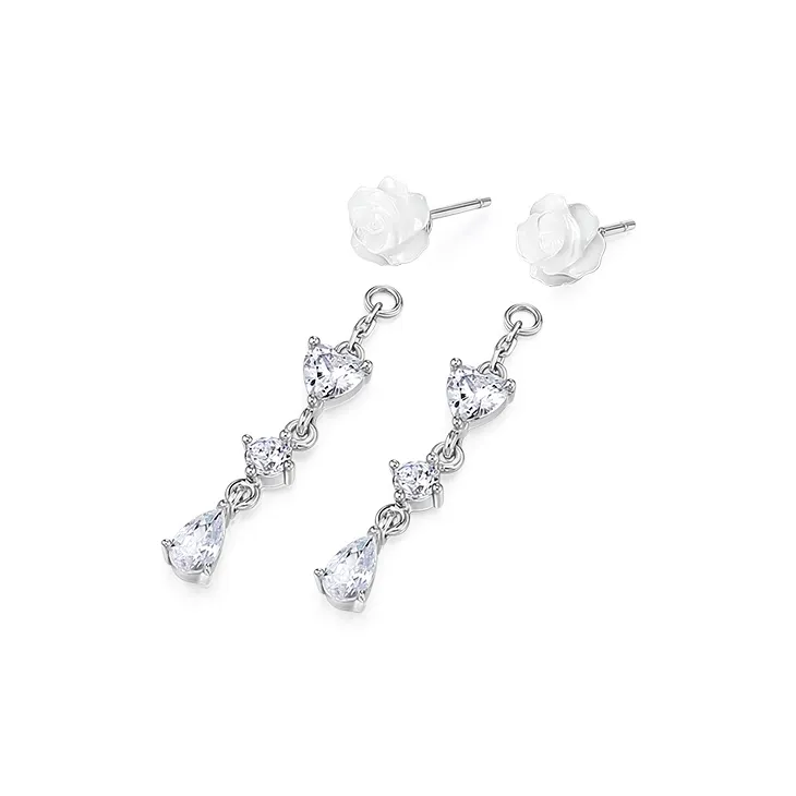 KADER S925 Silver Stud Earrings Women's-1