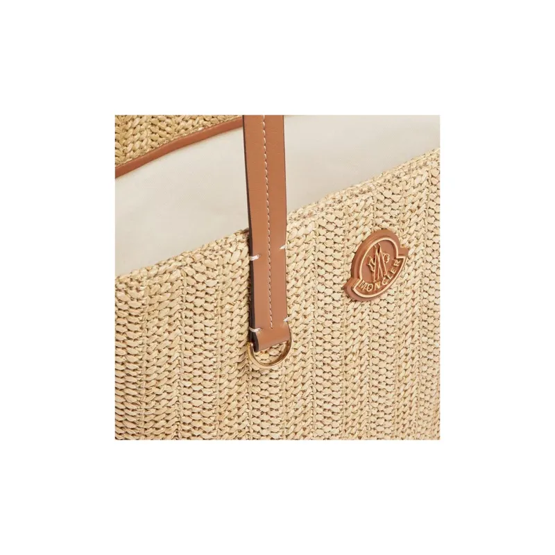 Moncler Raffia Handbag Trumpets Women's Beige-5