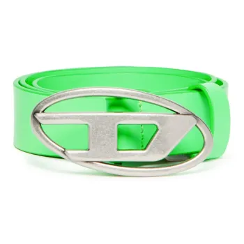 DIESEL Oval D Badge Plaque Leather Belts Kids' Green