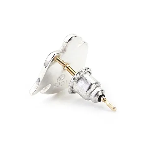 GOD SUNS 18K Gold 950 Silver Stud Earrings Unisex-3