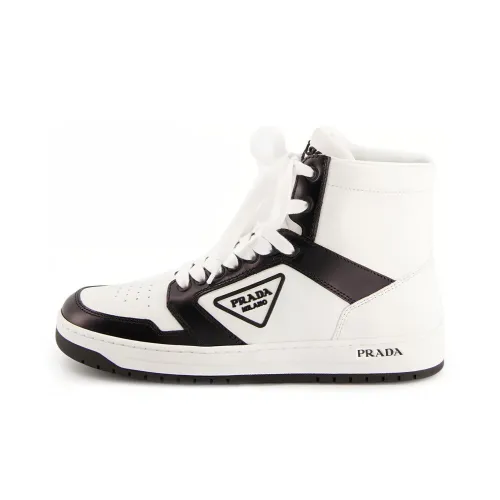 PRADA Skateboard Shoes Women's High-Top White/Black