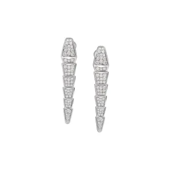 BVLGARI 18K Gold Earrings Unisex Silver