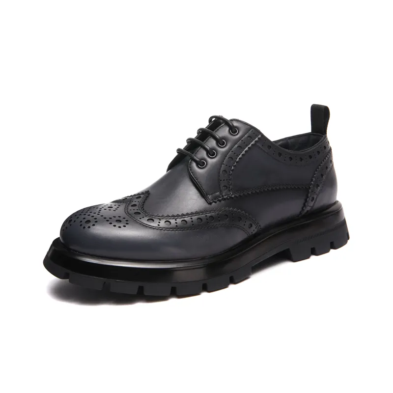 CTCY Dress Shoes Men Low Top Black/Blue-7