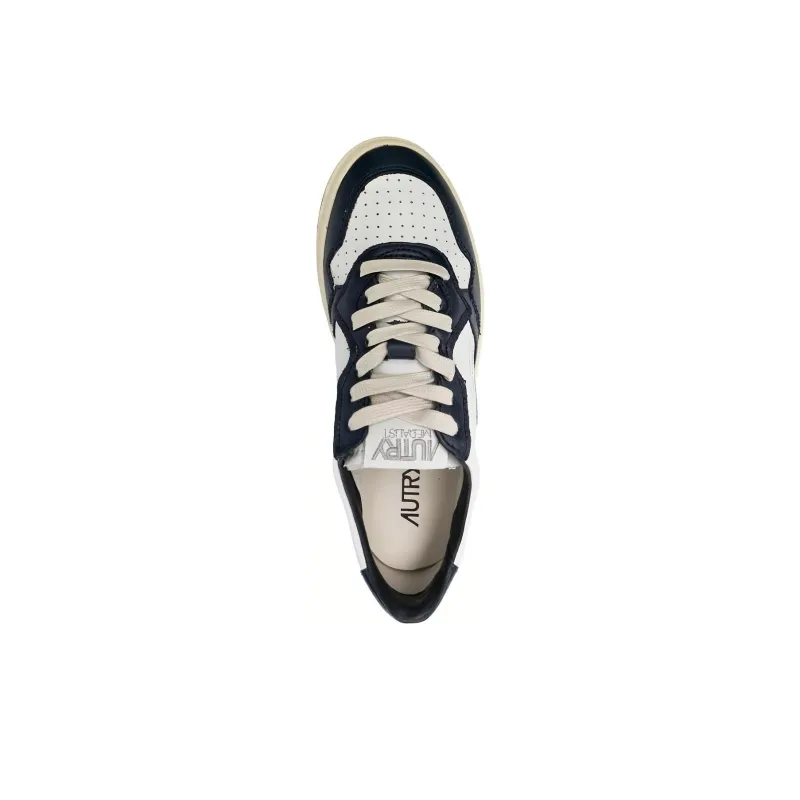 AUTRY Medalist Leather Low White Navy Women's-4
