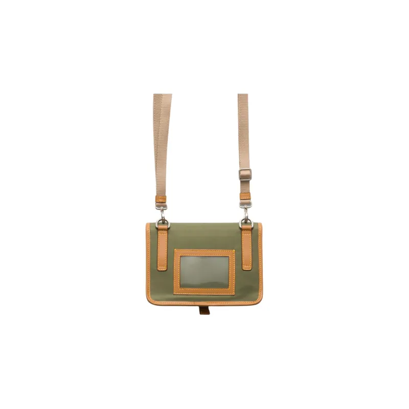 PRADA Leather With Nylon Shoulder Bag, Crossbody Bag Men's Khaki & Camel-2