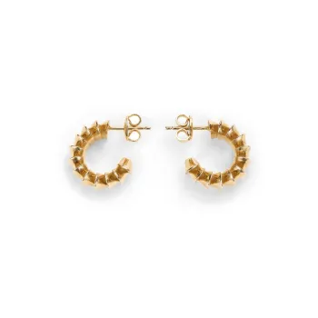 Bottega Veneta 925 Sterling Silver With 18K Gold Stud Earrings Women's Gold