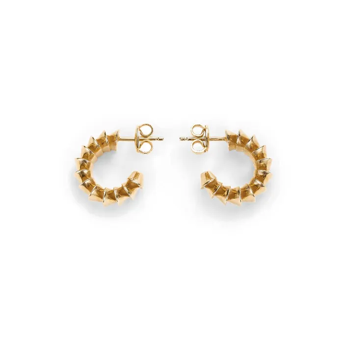 Bottega Veneta 925 Sterling Silver With 18K Gold Stud Earrings Women's Gold-0