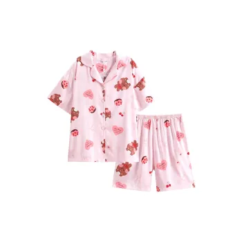 FENTENG Pajama Set Women's Cherry Blossom Pink