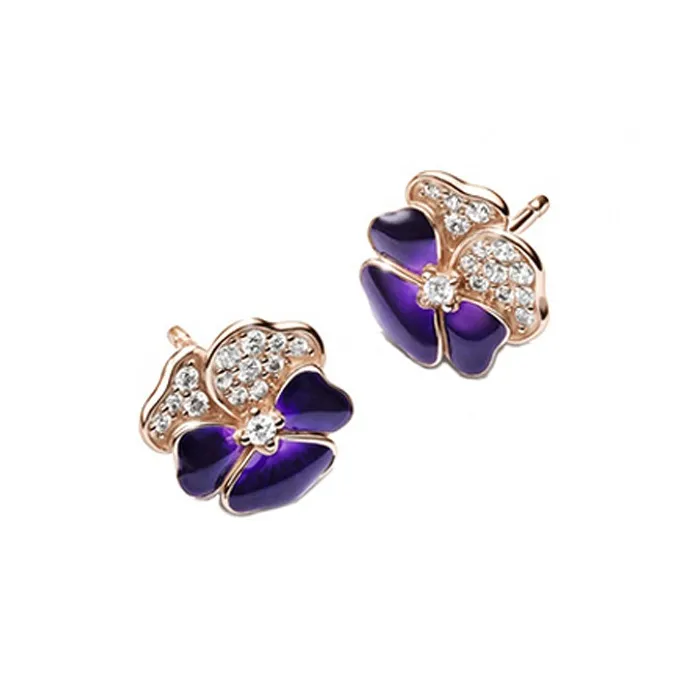 Pandora Stud Earrings Women's Dark Purple-1