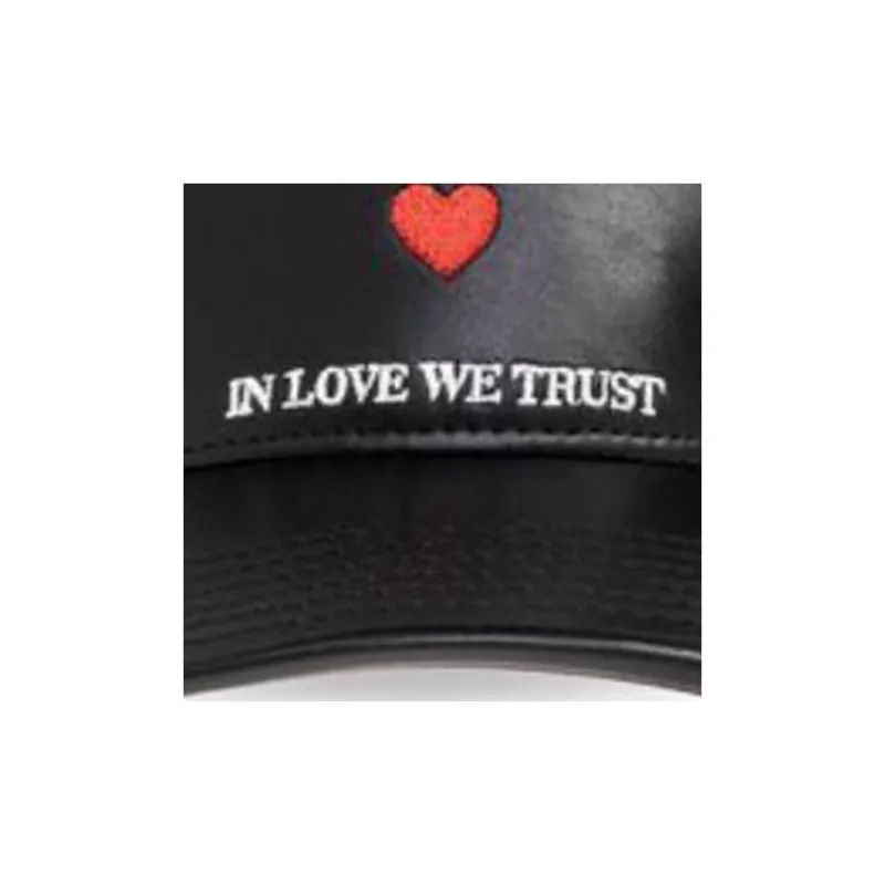 MOSCHINO Leather Baseball Caps Women's Black-2