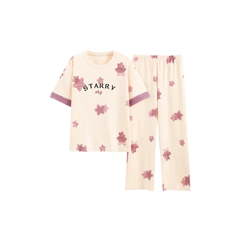 Mulong Family Pajama Set Women's Apricot-0