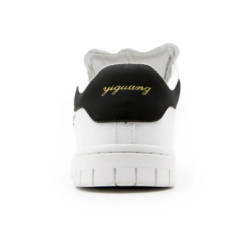 I'm Shopping Campus Style White Sneakers Lightweight And Breathable Low Top Casual Skateboard Shoes Unisex White-4