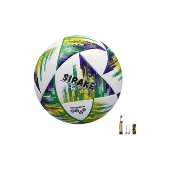 SIPAKESPORT Size 5 Soccer PU Seamless Thermal bonding Unisex White Green