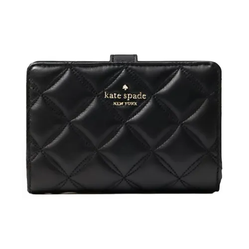 Kate Spade Leather Card Clip Wallets Regular Women's Black