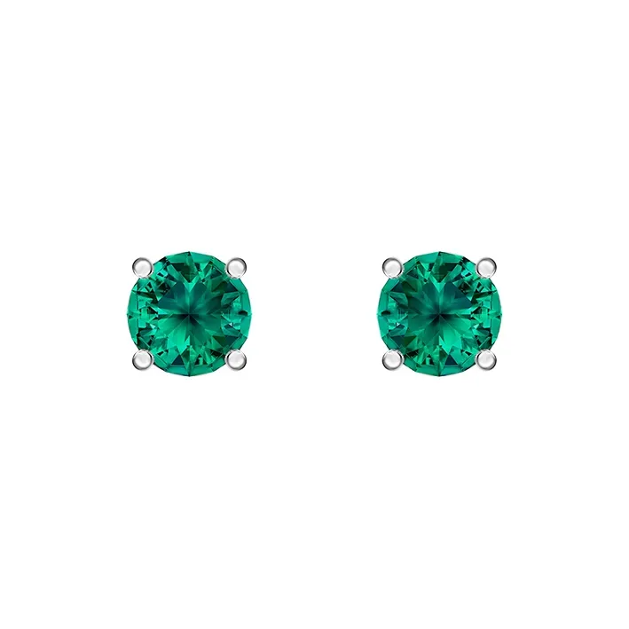 Swarovski Attract Rhodium Plated Stud Earrings Women's-0