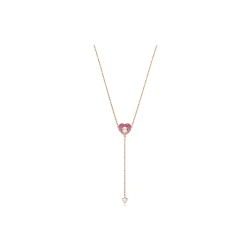 Swarovski Idyllia Synthetic Cubic Zirconia Faux Crystal Rose Gold Plated Necklaces Women's Rose Gold