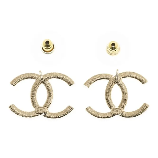 CHANEL 22c Early Spring Stud Earrings Women's Gold-1
