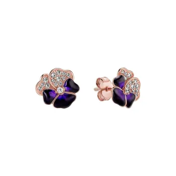 Pandora Stud Earrings Women's Dark Purple