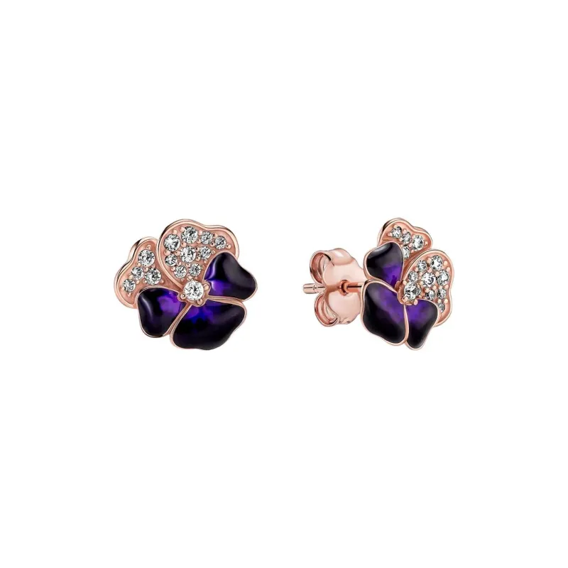 Pandora Stud Earrings Women's Dark Purple-0