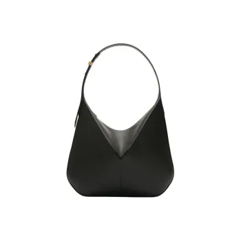 Valextra Millepunte Calfskin Hobo Bag Handbag Shoulder Bag Women's Black