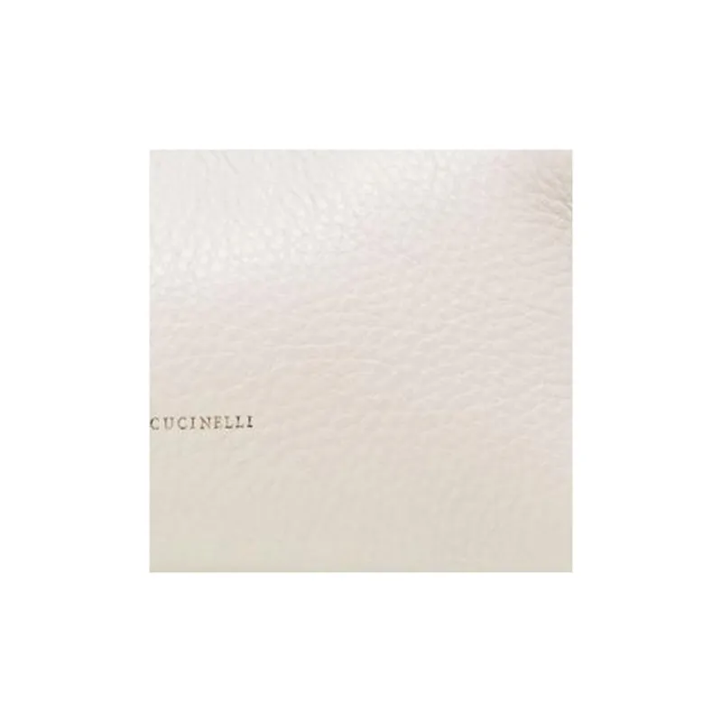 Brunello Cucinelli Leather Handbag, Shoulder Bag Women's Light Beige-3