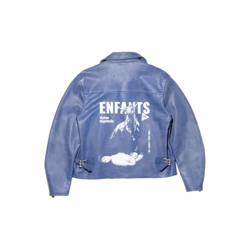 ENFANTS RICHES DEPRIMES Leather Jacket Men's Purple-1