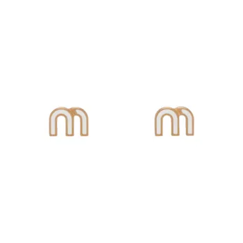 MIU MIU Logo plaque Stud Earrings