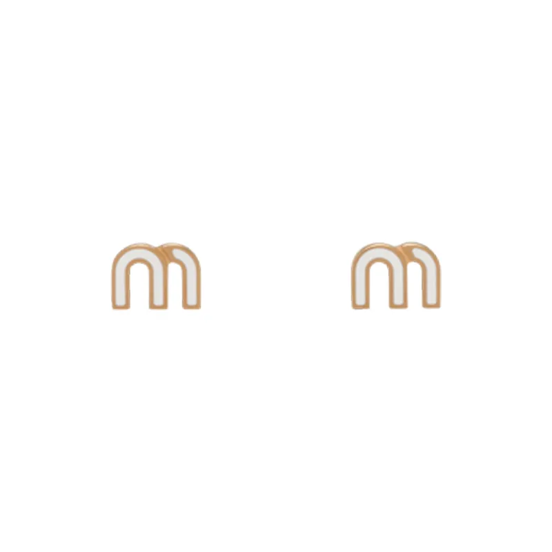 MIU MIU Logo plaque Stud Earrings-0
