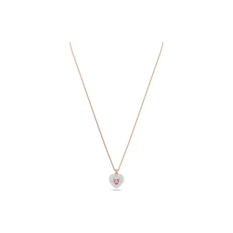 Swarovski Synthetic Cubic Zirconia Faux Crystal Faux Pearl Necklaces Unisex Rose Gold-0
