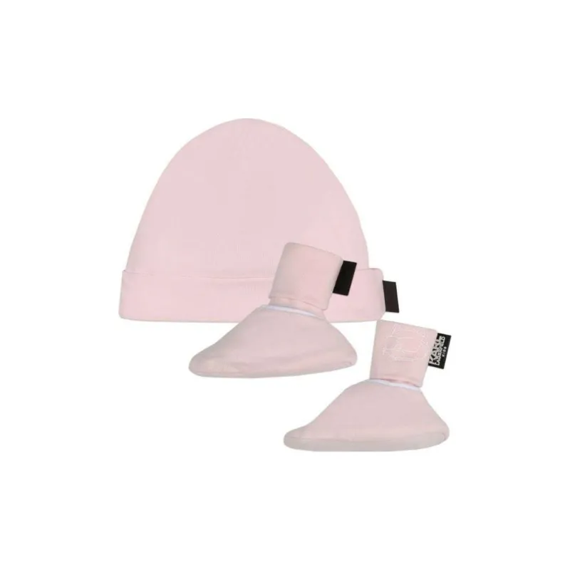 Karl Lagerfeld Kids Logo embroidered Hat Set-2
