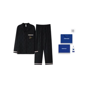 Floating Light Islands Pajama Set Women's Gift Box Set Black