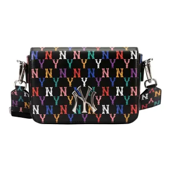 MLB Monogram Collection Cotton Shoulder Bag Unisex Black