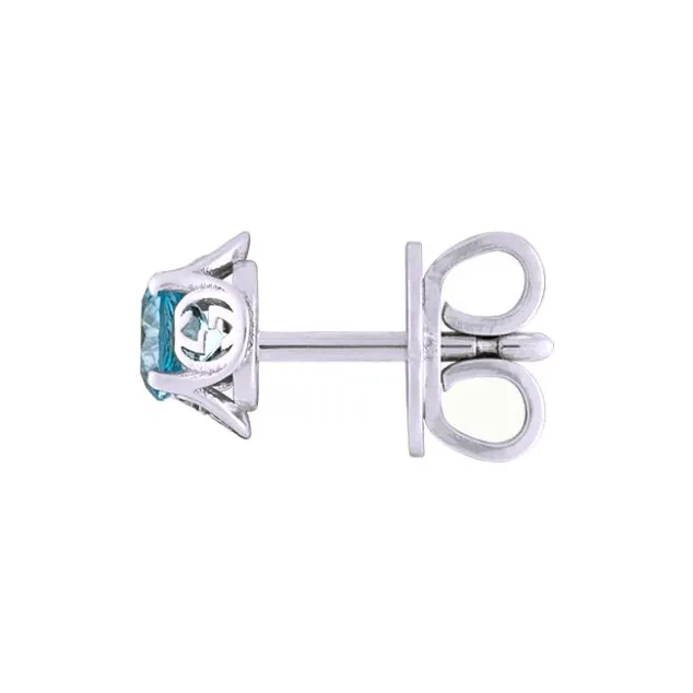 GUCCI 18K White Gold Stud Earrings Women's Blue-1
