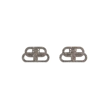 Balenciaga Stud Earrings Women's Silver