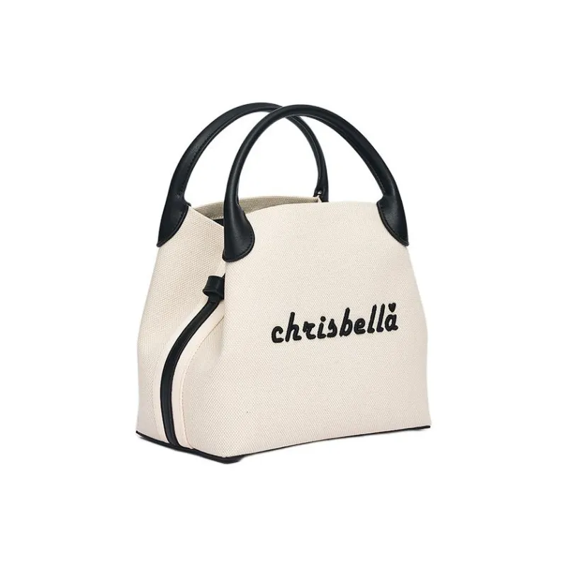 CHRISBELLA Fabric With Split Cow Leather Bucket Bag, Shoulder Bag, Crossbody Bag Small Size Unisex Black-1