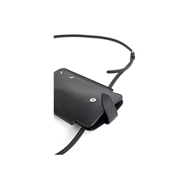 Maison Margiela Cow Leather Cell Phone Pouch Mini Unisex Black-2