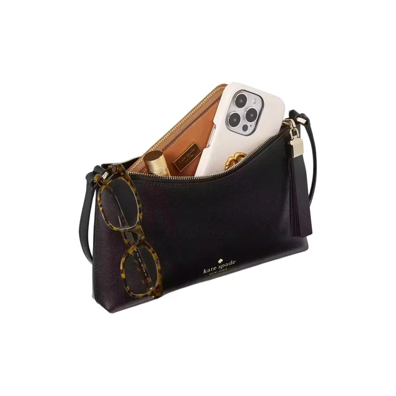 Kate Spade Saffiano Leather Shoulder Bag Crossbody Bag Women's Black-4